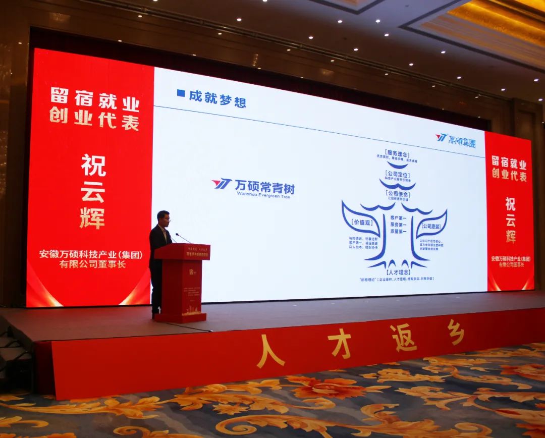 安徽萬碩科技產(chǎn)業(yè)(集團)有限公司董事長祝云輝受邀參加“新春送崗·人才返鄉(xiāng)”青年學子新春懇談會并分享創(chuàng)業(yè)經(jīng)驗 安徽萬碩科技產(chǎn)業(yè)(集團)有限公司董事長祝云輝受邀參加“新春送崗·人才返鄉(xiāng)”青年學子新春懇談會并分享創(chuàng)業(yè)經(jīng)驗